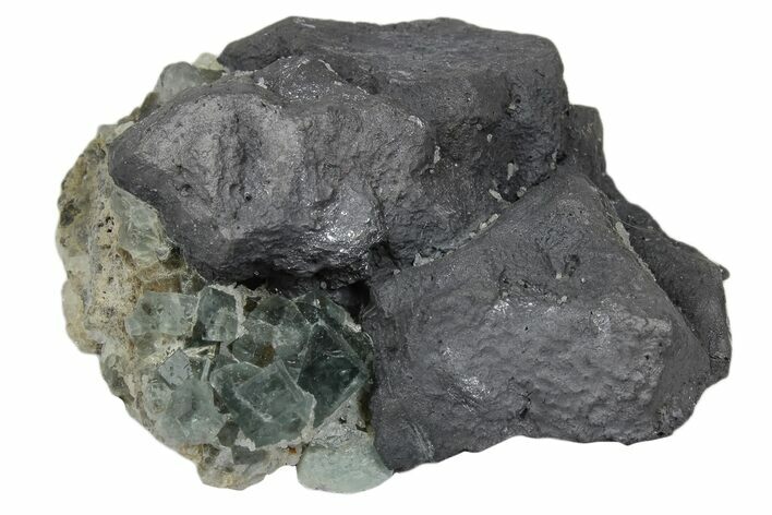 Galena With Fluorite Specimen - Diana Maria Mine, England #173991